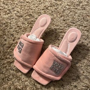 Alexander Wang Jessie Padded Logo Sandal Velour